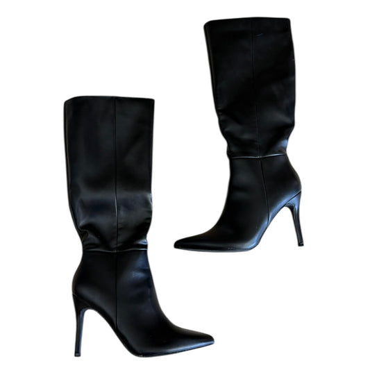 Black Pointed-Toe dream paris knee high Heeled Boots