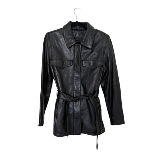 Black Valerie Steven’s Belted Leather Jacket